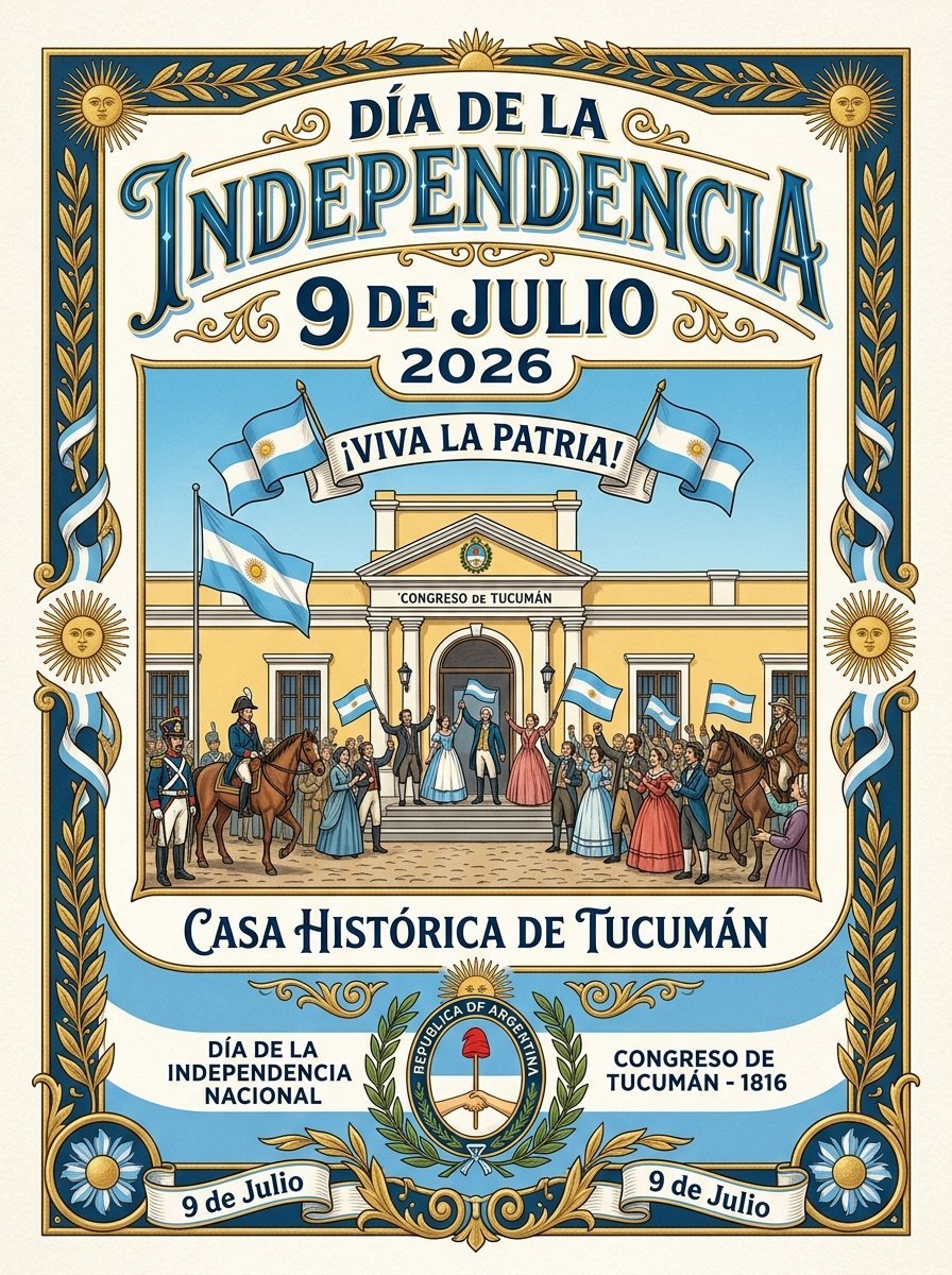 Lámina 9 de Julio generada con IA